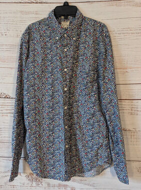 J.Crew Secret Wash Organic Cotton Floral Shirt Medium Liberty Print Micro Ditsy